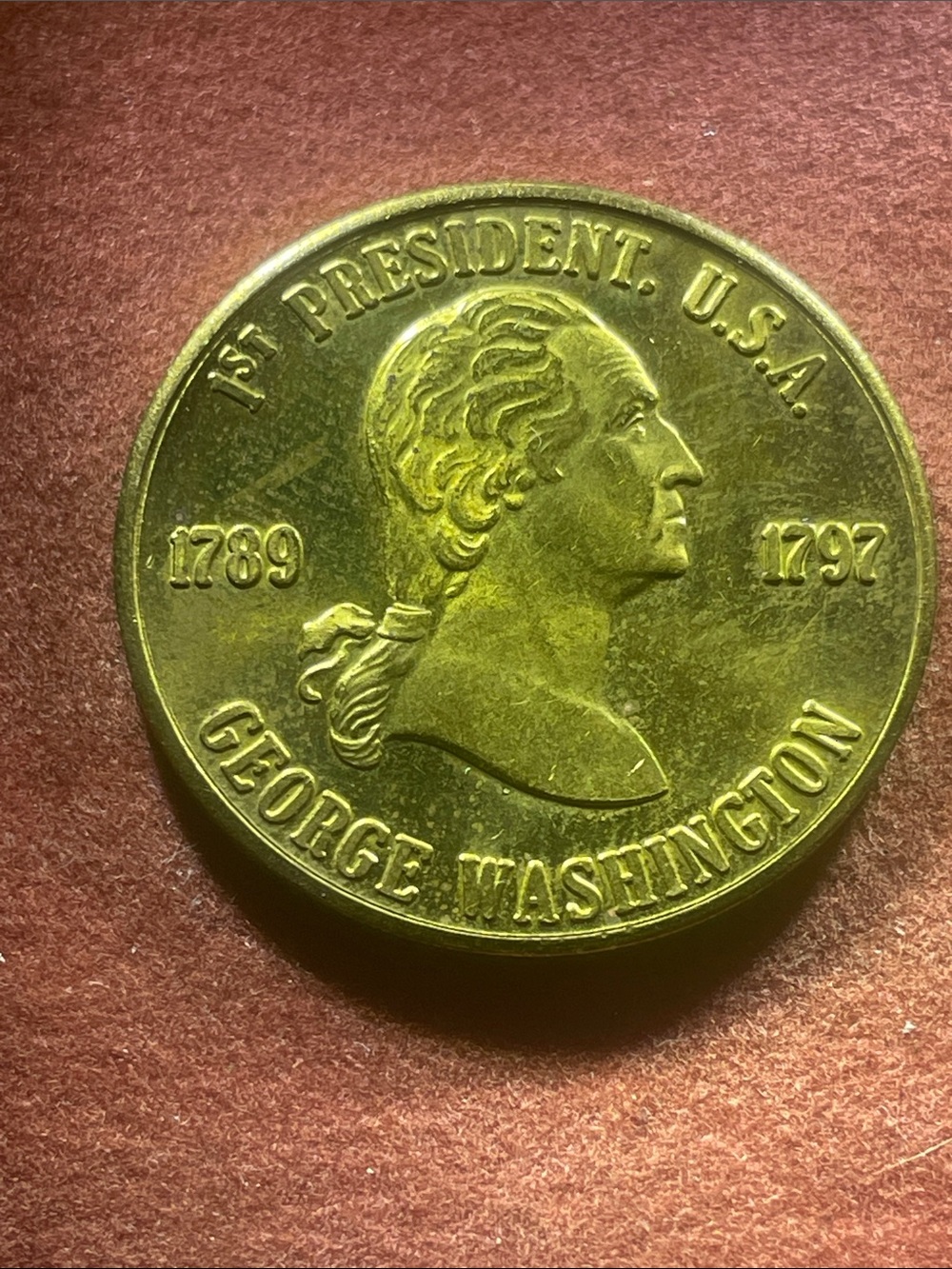 George Washington Commemorative Coin - Gold Tone minted in the 50s